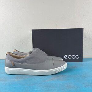 ECCO Womens Soft 7 Slip On Shoe Gray Dove Leather Sneakers Size 42/US 11-11.5